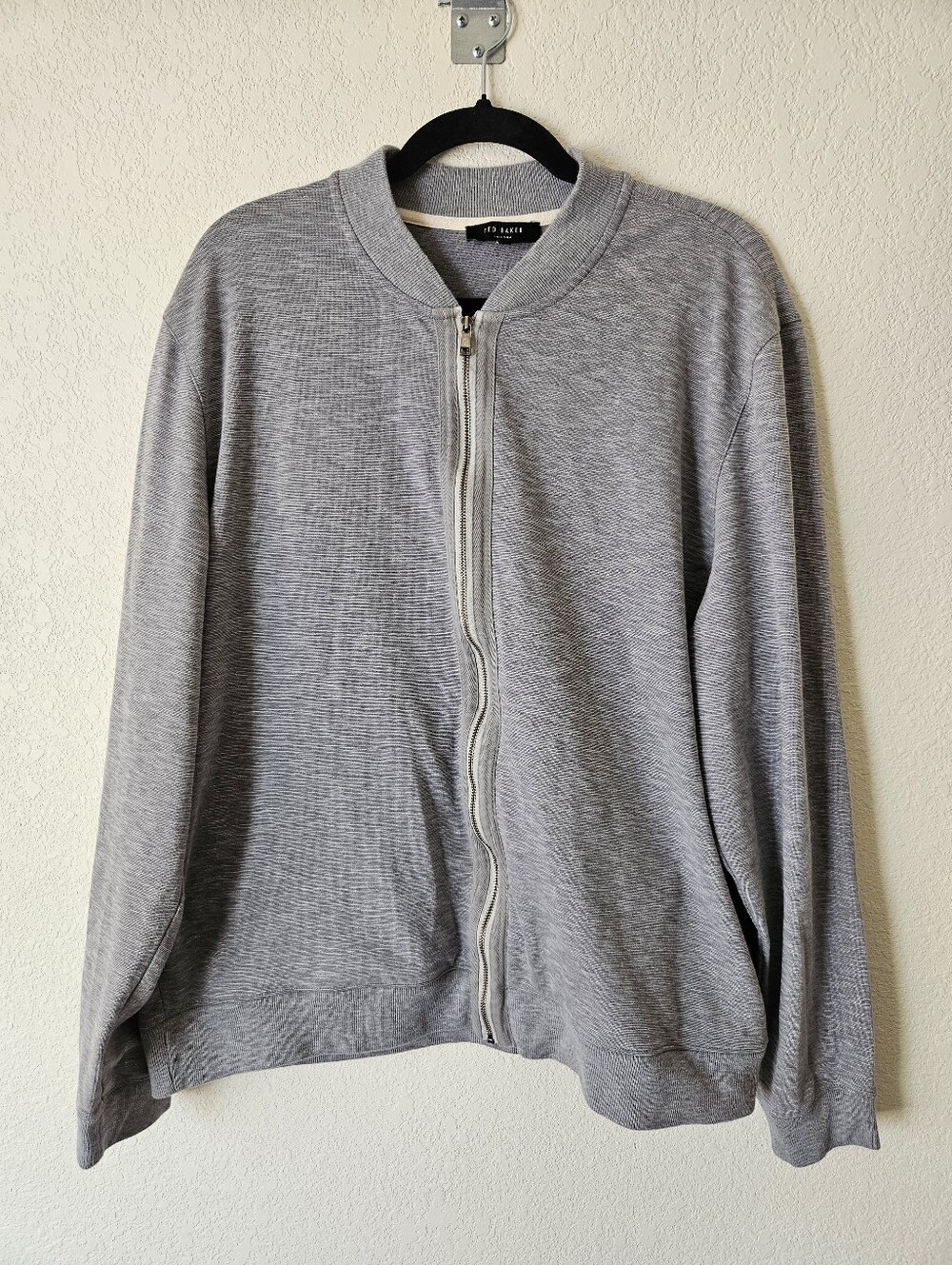 Men's Ted Baker Gray Zip-Front Sweater